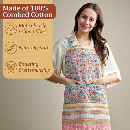 Maison d' Hermine 100% Cotton Apron for women with Pocket Kitchen Chef Apron for Men Cooking Spring Summer