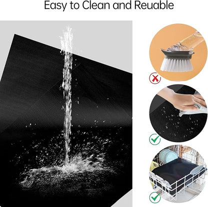 UBeesize 2 Pack Thickened Oven Liners for Bottom of Oven BPA & PFOA Free, Reusable 16x24 Inch Heavy Duty Non Stick Teflon Oven Mats, Fit Electric Gas Toaster Convection Microwave Ovens Grills
