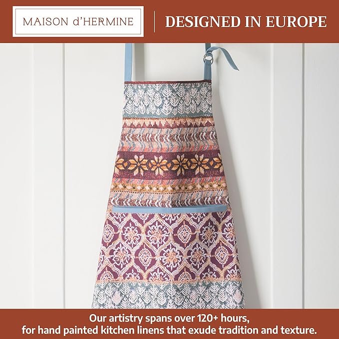 Maison d' Hermine 100% Cotton Apron for women with Pocket Kitchen Chef Apron for Men Cooking Spring Summer