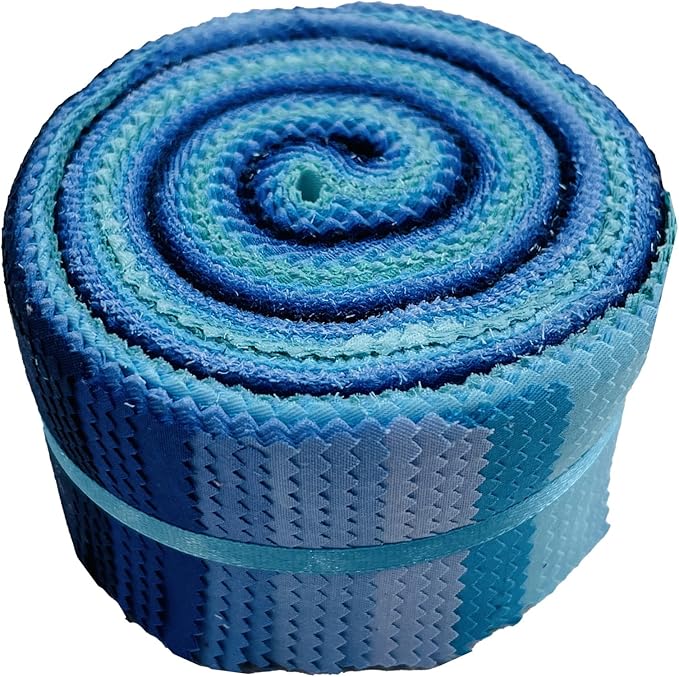 40 Strip Jelly Roll Fabric Strips for Sewing, 100% Cotton for Quilting Crafting, Precut Bundles-2.5" x 44" Blue Solid Color Fabric