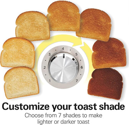 Hamilton Beach Sleek Stainless Steel 2 Slice Toaster, Sure-Toast One-Slice Technology, R22721 (Renewed)