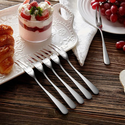 KEAWELL Premium 6-Piece 5.7" Louise Fruit Forks, 18/10 Stainless Steel, Dishwasher Safe