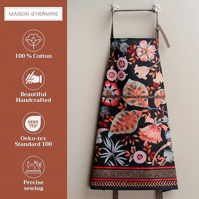 Maison d' Hermine 100% Cotton Apron for women with Pocket Kitchen Chef Apron for Men Cooking Spring Summer