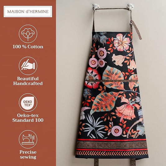 Maison d' Hermine 100% Cotton Apron for women with Pocket Kitchen Chef Apron for Men Cooking Spring Summer