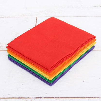 Threadart 6 Fat Quarter Bundles - Rainbow Solids 100% Cotton Fabric - Premium 100% Cotton Quilting Fabric - No Duplicates - Full Size Fat Quarters 18"x21"