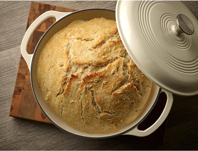 Mercer Culinary Enameled Cast Iron Round Dutch Oven, 6 qt., White
