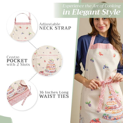 Maison d' Hermine 100% Cotton Apron for women with Pocket Kitchen Chef Apron for Men Cooking Spring Summer