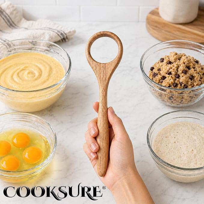 Traditional Danish Dough Whisk for Sourdough 13 Inch – Super Sturdy Bread Whisk with Smooth Wooden Handle