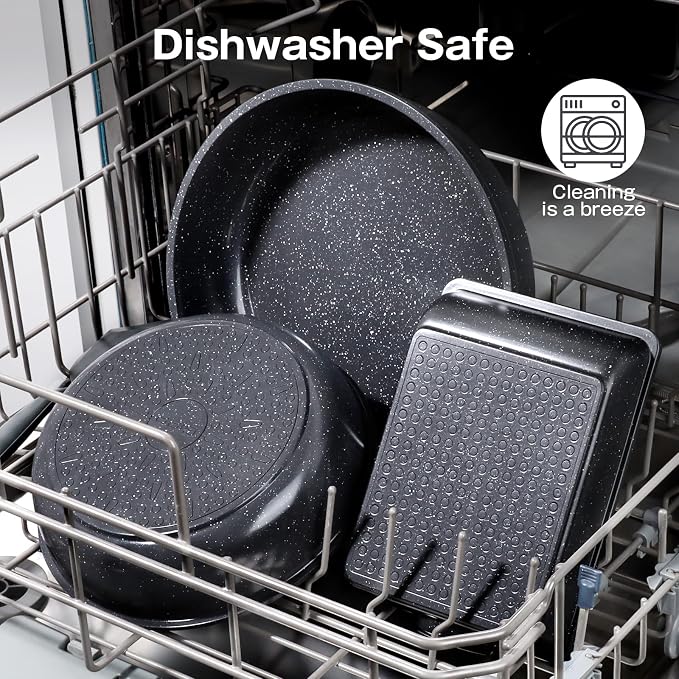 GiPP Ceramic Pots and Pans Set Non Stick, Nonstick Detachable Handle Cookware Sets, Non Toxic Induction Kitchen Pot and Pan with Removable Handle, Healthy RV Cookware, Dishwasher ＆Oven Safe, 7 Piece