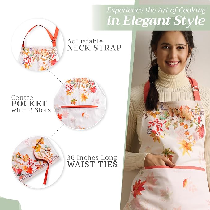 Maison d' Hermine 100% Cotton Apron for women with Pocket Kitchen Chef Apron for Men Cooking Spring Summer