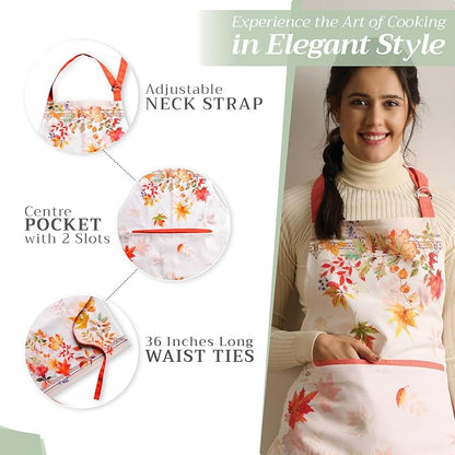 Maison d' Hermine 100% Cotton Apron for women with Pocket Kitchen Chef Apron for Men Cooking Spring Summer