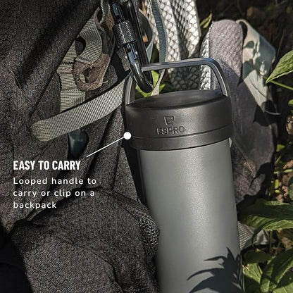 ESPRO Go P0 Ultralight French Press Coffee Maker for Travel, Vacuum Insulated Stainless Steel, 16 Ounces, Matte Meteorite Black