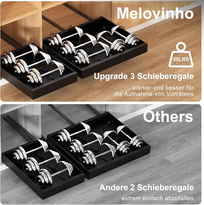2 Pack Expandable Pull Out Kitchen Cabinet Organizer,Adhesive No Drilling Slide Out Drawers for Kitchen Base Cabinet,Shelves,PantryStorage, Adjustable Width Cabinets Drawers 12.4"-20.4"