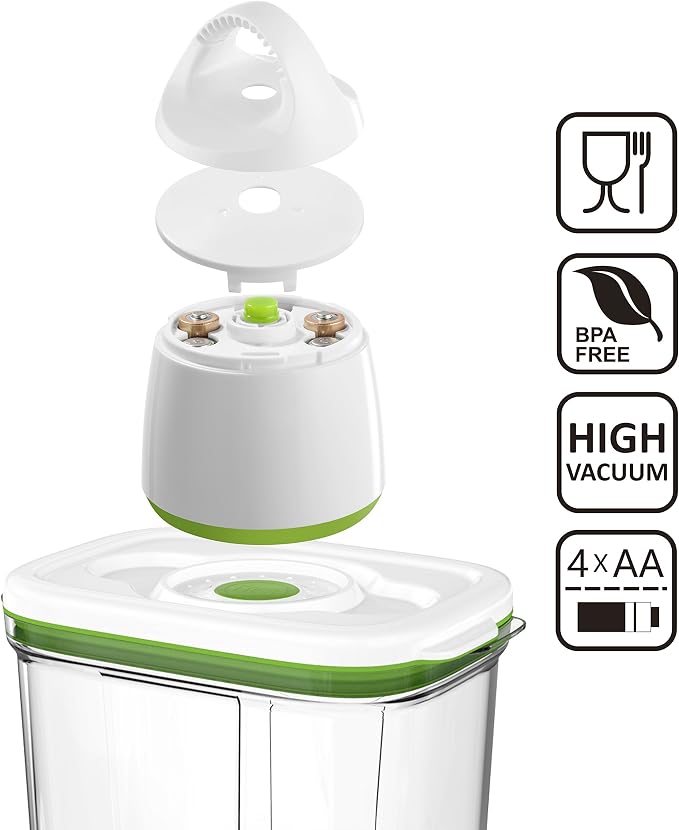 FOSA Vacuum Seal Food Storage System - Reusable Containers Starter Set & 2 Large Stackable Containers for Freshness (Pump Not Included)
