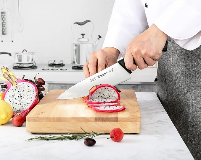 Cuisine Pro 8-Inch Chef Knife – NSF Certified High Carbon Stainless Steel Blade – Extra-Wide Razor-Sharp Edge – Ergonomic Non-Slip Handle – Dishwasher Safe