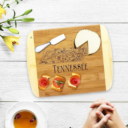 Totally Bamboo A Slice of Life Tennessee State Serving and Cutting Board, 11" x 8.75"
