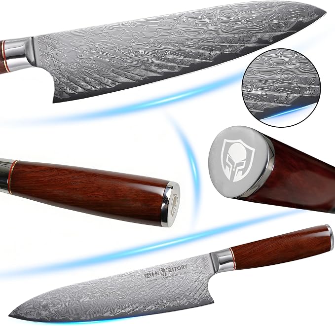 Kitory Chef Knife 8“, 73-Layer 10Cr15CoMoV Core, Acid-Washed Finish, Burmese Rosewood Handle, Professional Kitchen Knife for Home & Restaurant, Gift Package