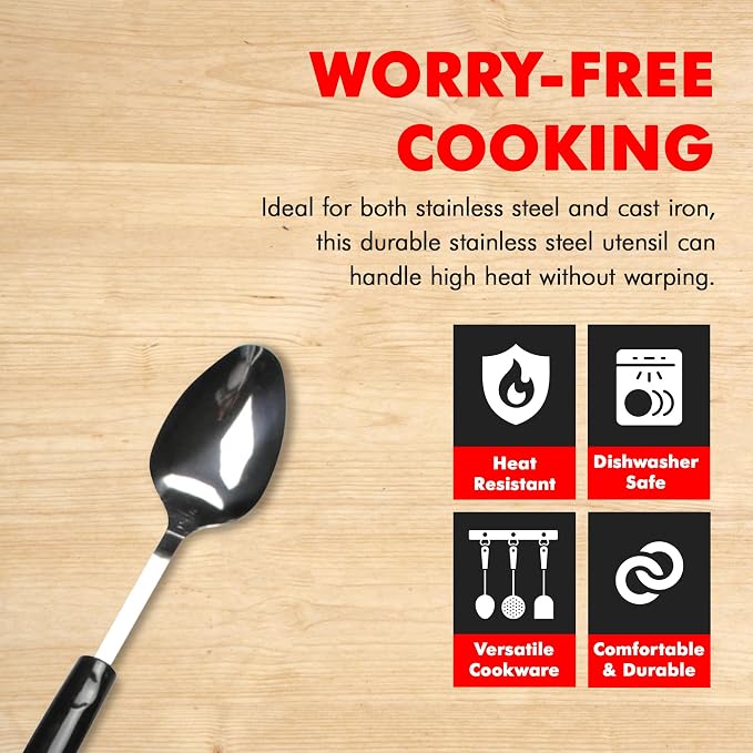 Chef Craft Select Basting Spoon, 12.5 inch, Stainless Steel