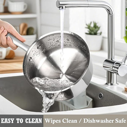 Stainless Steel Pots and Pans Set, 8 Piece Kitchen Induction Cookware Sets with Glass Lids, Works with Induction, Electric and Gas Cooktops, Non Toxic, Oven & Dishwasher Safe