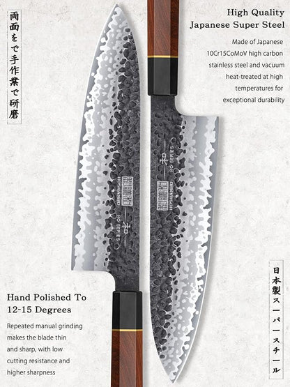 HOSHANHO 5 Pieces Knife Set, Japanese High Carbon Steel Kitchen Knife Sets, Professional Ultra Sharp Chef Knives Set with Ergonomic Rosewood Handle