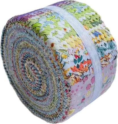 40 Strip Jelly Roll Fabric Strips for Sewing, 100% Cotton Fabric for Quilting Crafting, Precut Fabric Bundles, Patchwork Precut Quilt Squares-2.5" x 44" Rainbow