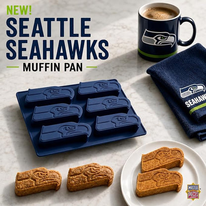 FanPans NFL Seattle Seahawks Silicone Muffin Pan - Oven & Dishwasher Safe - Perfect for Seahawks Snacks & Gifts