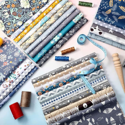 Tatuo 30 Pieces 10 x 10 Inches Cotton Fabric Bundle Squares Patchwork Floral Fabric Sewing Quilting Bundles Assorted Pattern Cloth for DIY Scrapbook Craft Making
