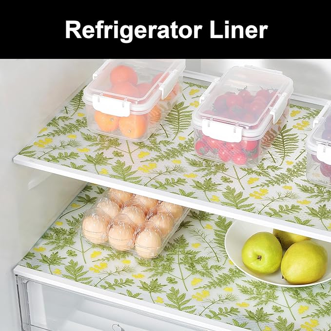 Cooyes Shelf Liner Drawer Liners, Shelf Liners for Kitchen Cabinets, Non-Adhesive Cabinet Liner, EVA Waterproof Non-Slip Refrigerator Liners for Kitchen Drawers（23.6" W x 118" L）