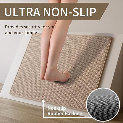 YDKGL Kitchen Rugs and Mats Non Slip Washable, Absorbent Runner Rugs for Kitchen, Front of Sink, Kitchen Mats for Floor，Easy to Clean and Maintain Kitchen Floor mat(Brown, 17"x30")