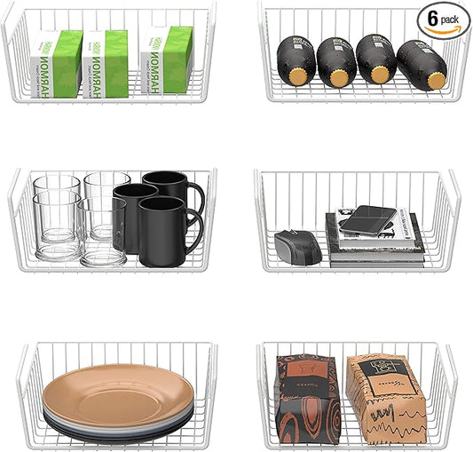 Simple Houseware 6PK Under Shelf Basket, White