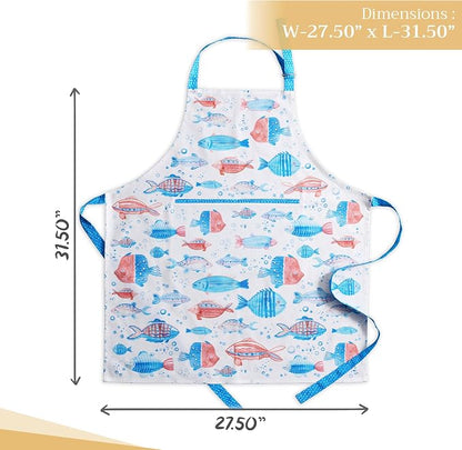 Maison d' Hermine 100% Cotton Apron for women with Pocket Kitchen Chef Apron for Men Cooking Spring Summer