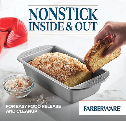 Farberware Bakeware Nonstick Loaf Pan, 9-Inch x 5-Inch, Loaf Bread Pans, Gray