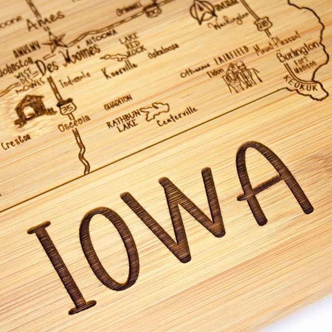 Totally Bamboo A Slice of Life Iowa State Serving and Cutting Board, 11" x 8.75"