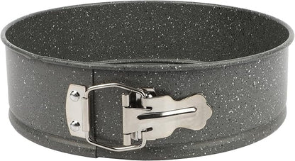 David Burke 9" Springform Pan – Carbon Steel Cheesecake Mold with Removable Bottom, Oven Safe, PFTE & PFOA Free – Gray Speckle