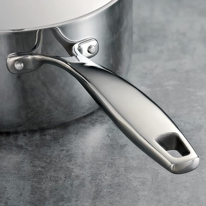 Tramontina Signature Tri-Ply Clad Stainless Steel 3-Quart Sauce Pan with Lid, Induction-Ready, Dishwasher-Safe, NSF-Certified, Made in Brazil