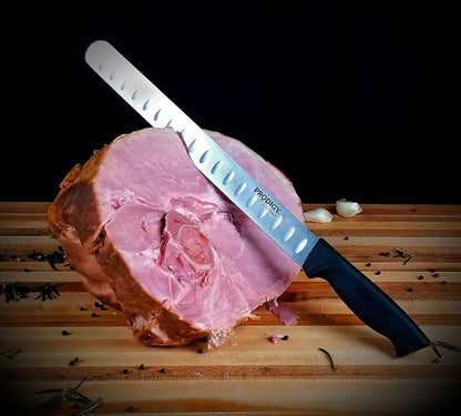 Ergo Chef Prodigy Series 12-Inch Razor-Sharp Meat Slicing Knife – High-Carbon Stainless Steel Blade, Non-Slip Ergonomic Handle for Brisket, Turkey, Ham, and Prime Rib Cutting