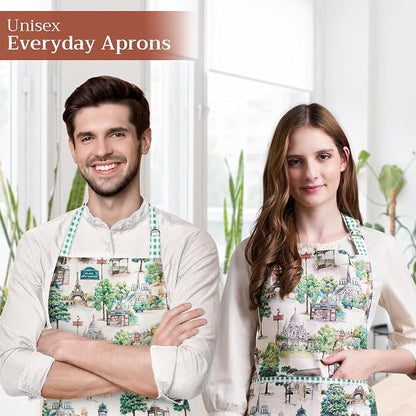 Maison d' Hermine 100% Cotton Apron for women with Pocket Kitchen Chef Apron for Men Cooking Spring Summer