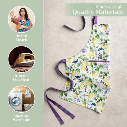 Maison d' Hermine 100% Cotton Apron for women with Pocket Kitchen Chef Apron for Men Cooking Spring Summer