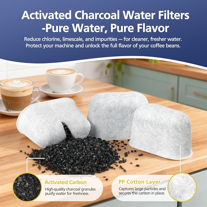 Cleaning Tablets and Water Filters for Breville Espresso Machines, Cleaning Kit for Breville - 60 Count 2g Espresso Machine Tablets and 8 Water Filters - 16 Months Supply