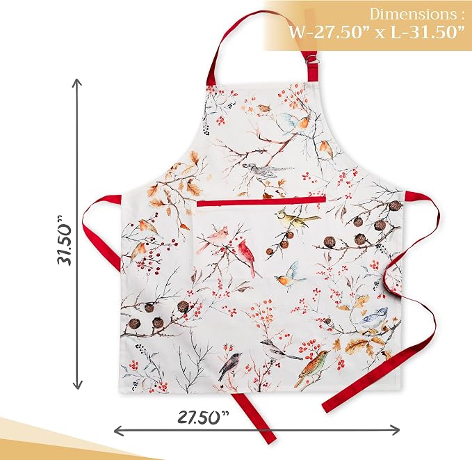 Maison d' Hermine 100% Cotton Apron for women with Pocket Kitchen Chef Apron for Men Cooking Spring Summer