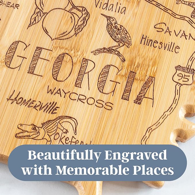 Totally Bamboo Destination Georgia State Shaped Cutting Board