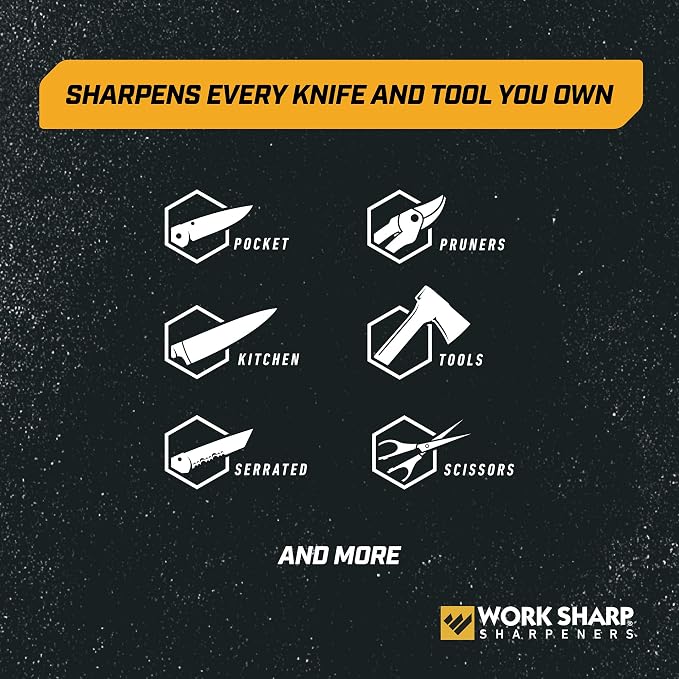 Work Sharp MK2 Electric Knife Sharpener – Adjustable 2-Speed Knife Sharpening System for Kitchen Knives, Pocket Knives, Scissors, Axes & Garden Tools