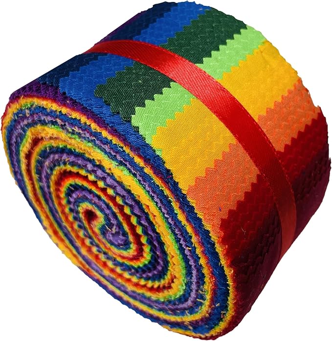40 Strip Jelly Roll Fabric Strips for Sewing, 100% Cotton for Quilting Crafting, Precut Bundles-2.5" x 44" 10 Solid Colors Fabric
