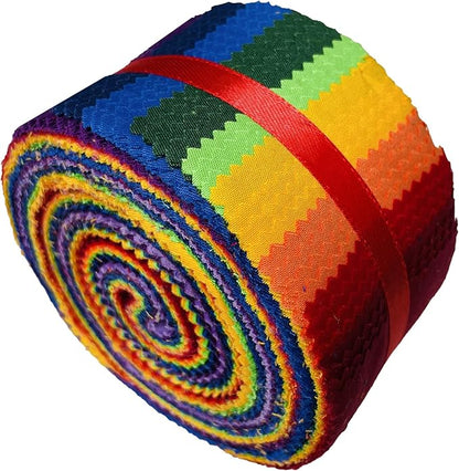 40 Strip Jelly Roll Fabric Strips for Sewing, 100% Cotton for Quilting Crafting, Precut Bundles-2.5" x 44" 10 Solid Colors Fabric