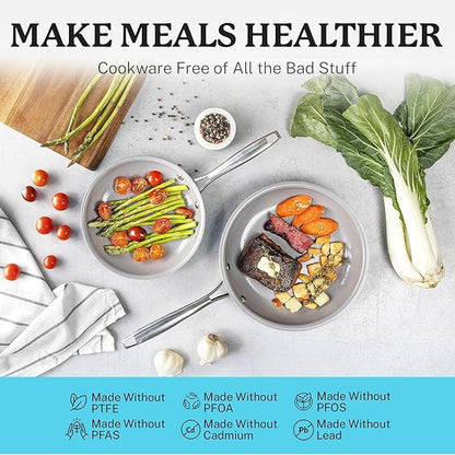 Gotham Steel Aqua Blue Pots and Pans Set, 12 Piece Nonstick Ceramic Cookware, Includes Frying Pans, Stockpots & Saucepans, Stay Cool Handles, Oven & Dishwasher Safe, 100% PFOA Free, Turquoise