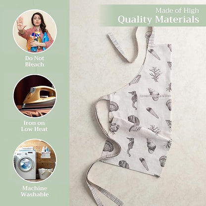 Maison d' Hermine 100% Cotton Apron for women with Pocket Kitchen Chef Apron for Men Cooking Spring Summer