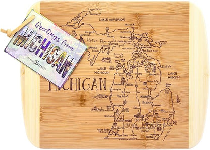 Totally Bamboo A Slice of Life Michigan State Serving and Cutting Board, 11" x 8.75"