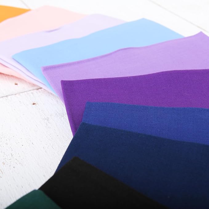Threadart 24 Fat Quarter Bundle - Rainbow and Pastel Solids 100% Cotton Fabric - Premium 100% Cotton Quilting Fabric - No Duplicates - Full Size Fat Quarters 18"x21"