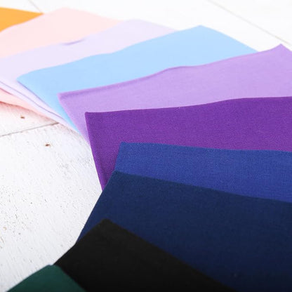 Threadart 24 Fat Quarter Bundle - Rainbow and Pastel Solids 100% Cotton Fabric - Premium 100% Cotton Quilting Fabric - No Duplicates - Full Size Fat Quarters 18"x21"