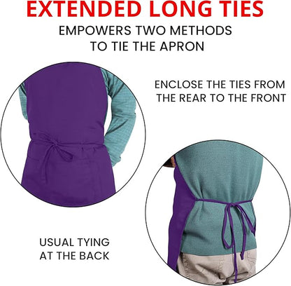 Utopia Kitchen 10 Pack Bib Apron Adjustable with 2 Pockets, Water and Oil Resistant, Cooking Kitchen Chef Apron for Women Men